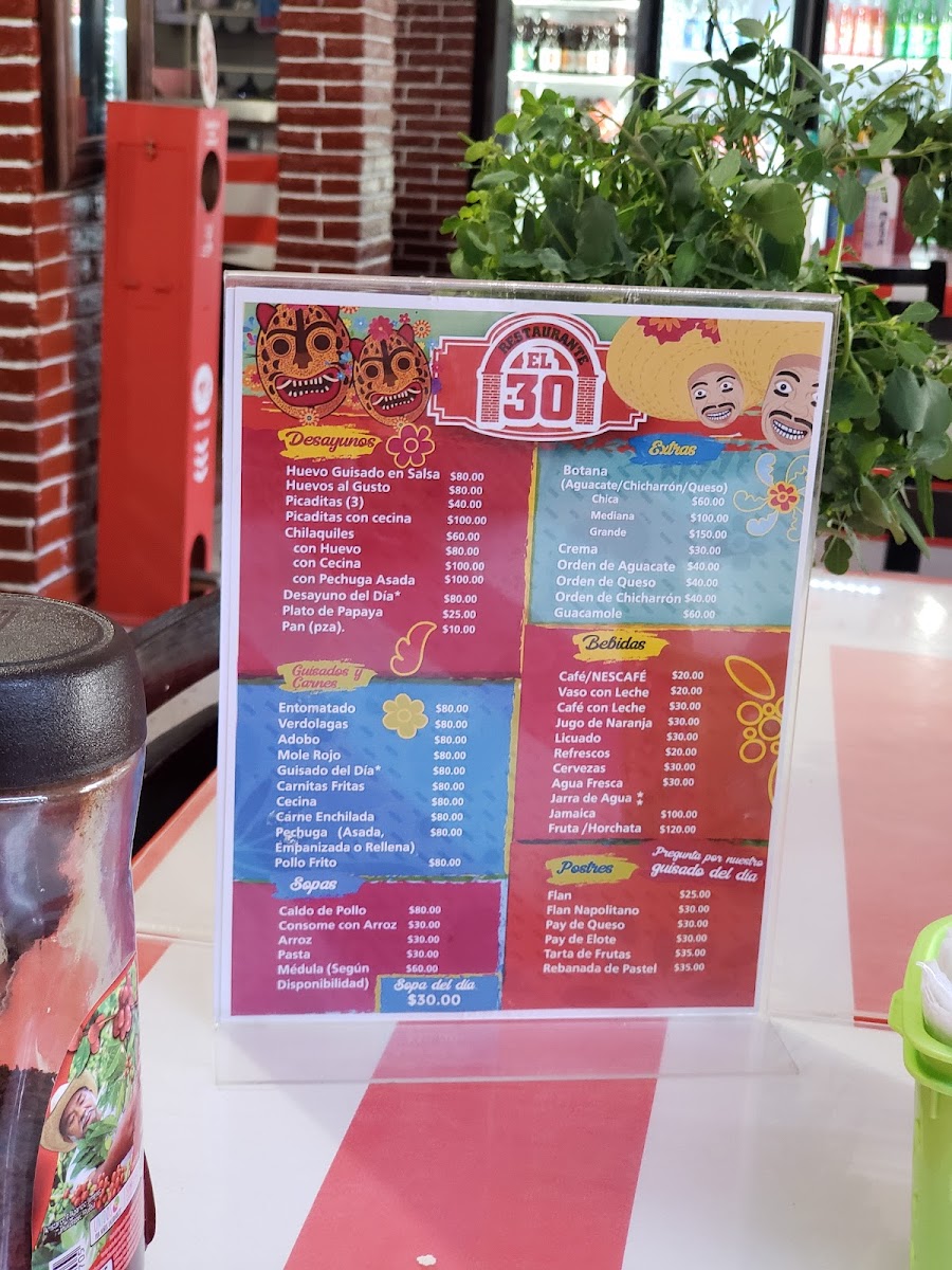 Restaurant El 30 Menu - Image 1